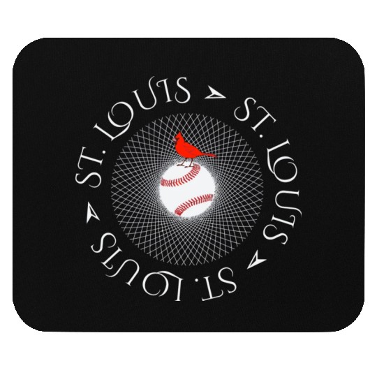 Saint Louis Red Cardinal Circle Font 2019 Mouse Pads