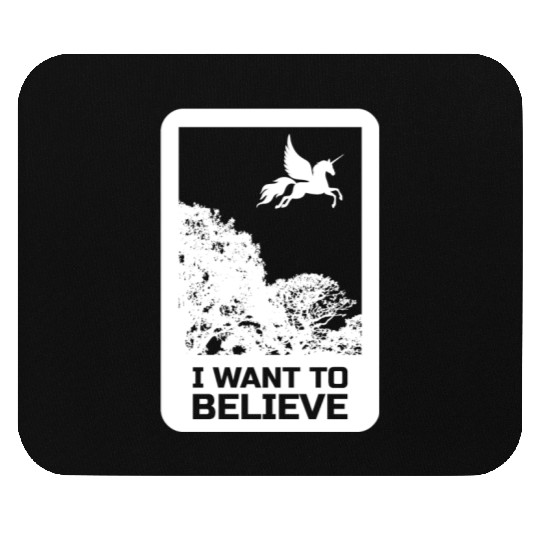 Unicorn "I Want To Believe" UAP Outfit Alien Ufo Mouse Pads