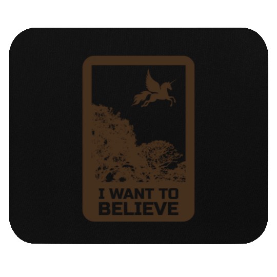 Unicorn "I Want To Believe" UAP Outfit Alien Ufo Mouse Pads