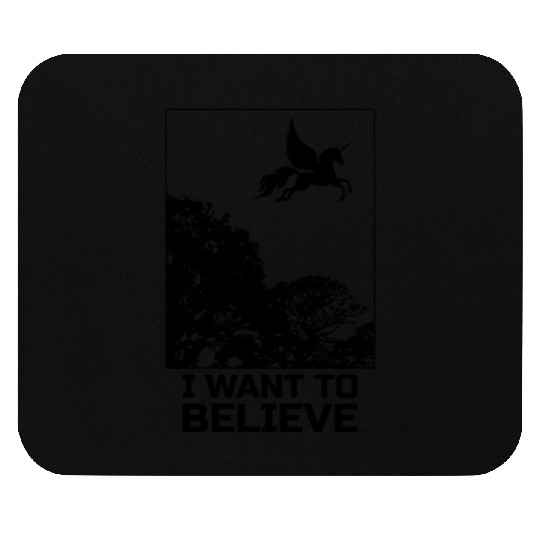 Unicorn "I Want To Believe" UAP Outfit Alien Ufo Mouse Pads
