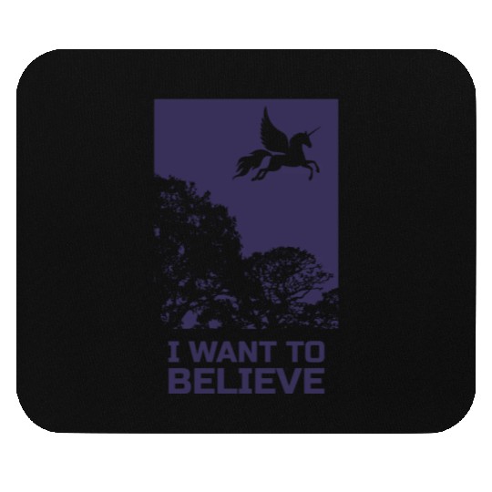 Unicorn "I Want To Believe" UAP Outfit Alien Ufo Mouse Pads