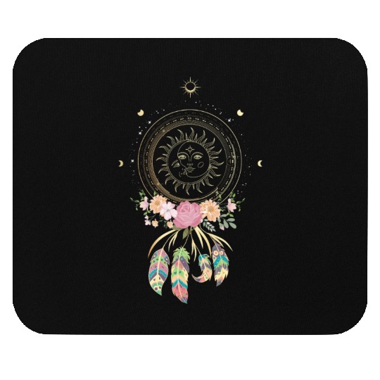 Beautiful Dreamcatcher Sun Moon Flowers Mouse Pads