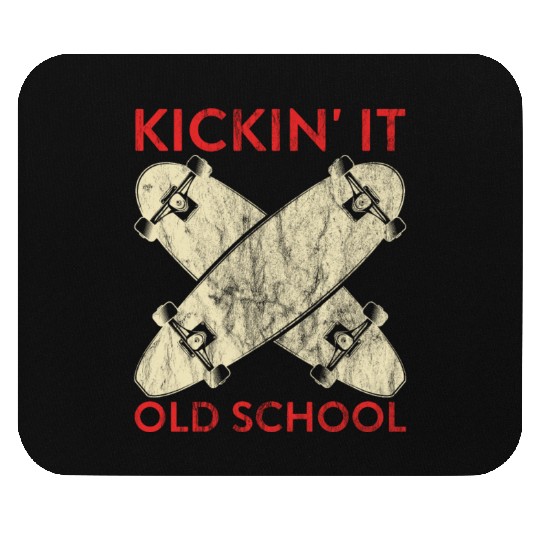 Funny Skateboard Kickin' It Old School Skateboarde Mouse Pads