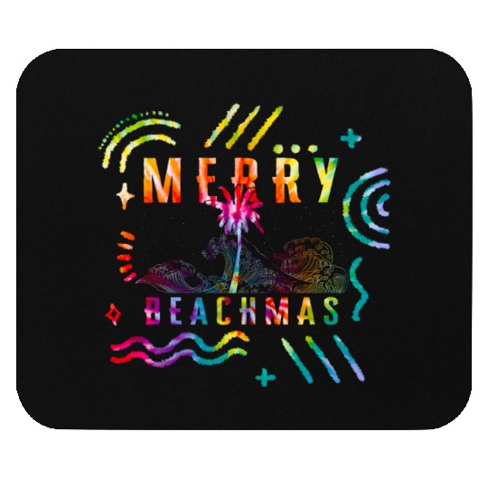 Coastal Beach Christmas In July Mouse Pads, Merry