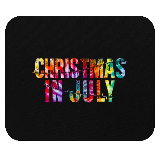 Christmas In July Xmas Tree Lights Santa Beach Mouse Pads