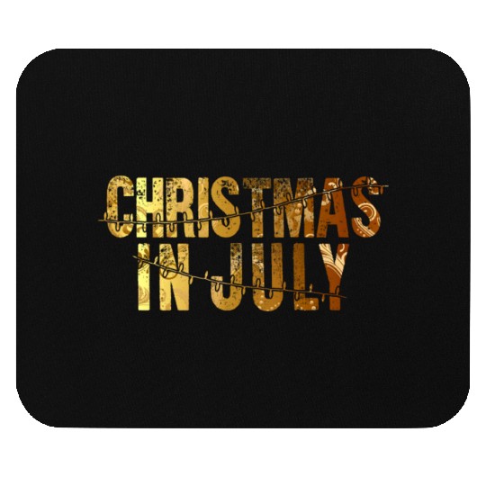 Christmas In July Xmas Tree Lights Santa Beach Mouse Pads