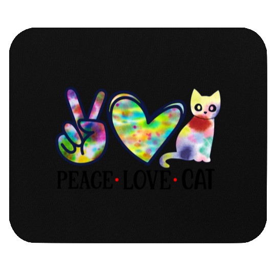 Peace Love Cat Mouse Pads