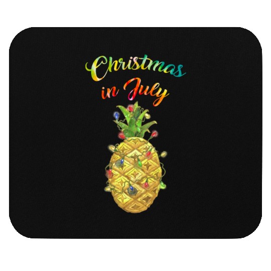 Christmas In July Pineapple Xmas Tree Lights Mouse Pads
