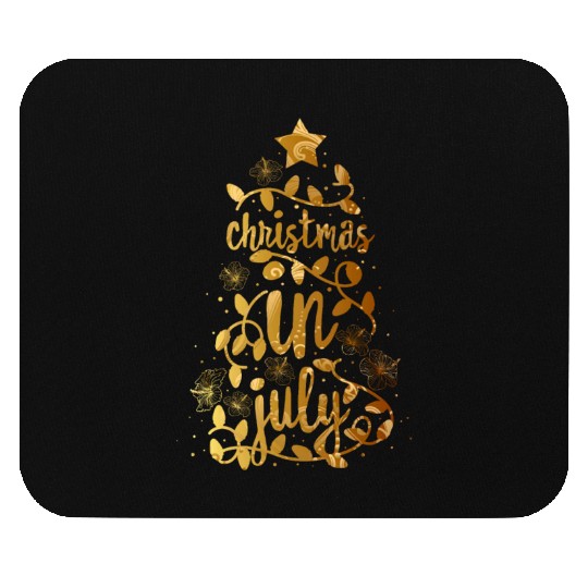 Christmas In July Colorful Xmas Tree Lights Mouse Pads