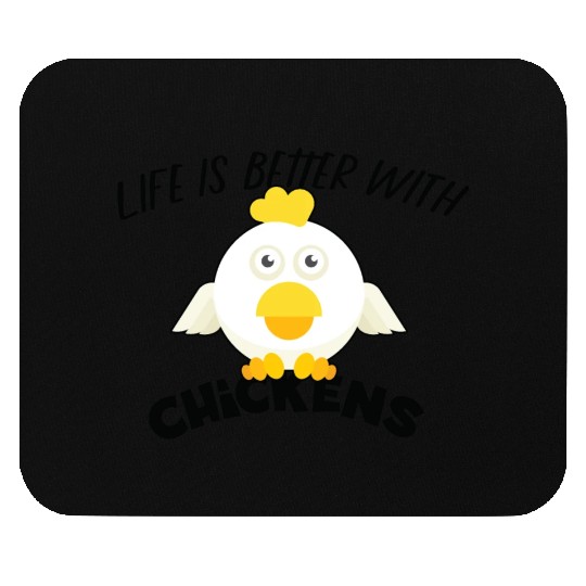 Life Is Better with Chickens Cartoon Funny Mouse Pads