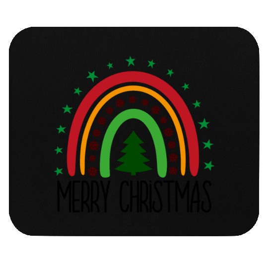 Merry Christmas With Rainbow Mouse Pads