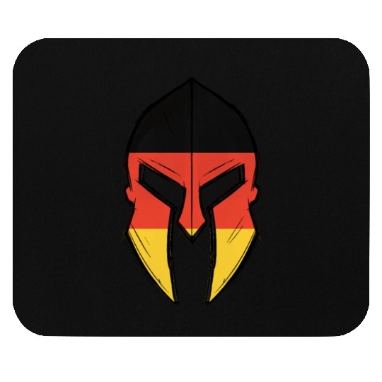 germany flag in Spartan warrior Helmet Mouse Pads