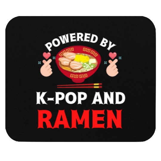 Powered by K-pop and Ramen K-pop Merch Merchandise Mouse Pads