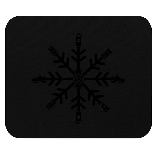 Winter Running Snowflake Mouse Pads