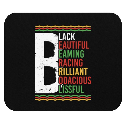 Black Beautiful Beaming Bracing Brilliant Mouse Pads