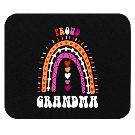 Proud Grandma Lesbian Pride Boho Rainbow Mouse Pads