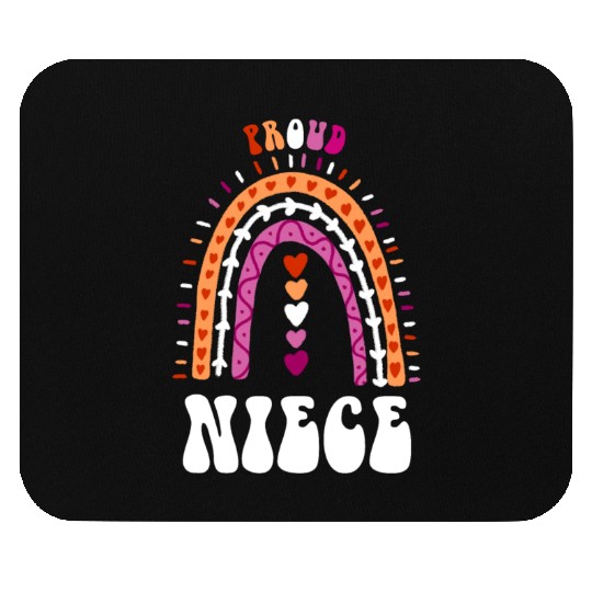 Proud Niece Lesbian Pride Boho Rainbow Mouse Pads
