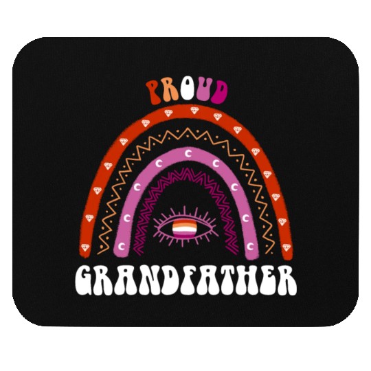Lesbian Rainbow Proud Grandfather Lesbian Mouse Pads
