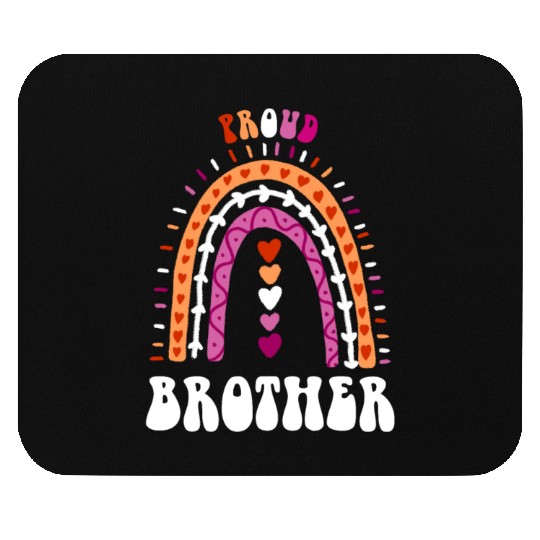 Proud Brother Lesbian Pride Boho Rainbow Mouse Pads