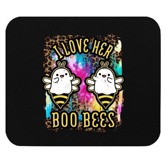 Halloween I love her Boo Bees Tie Dye Mouse Pads