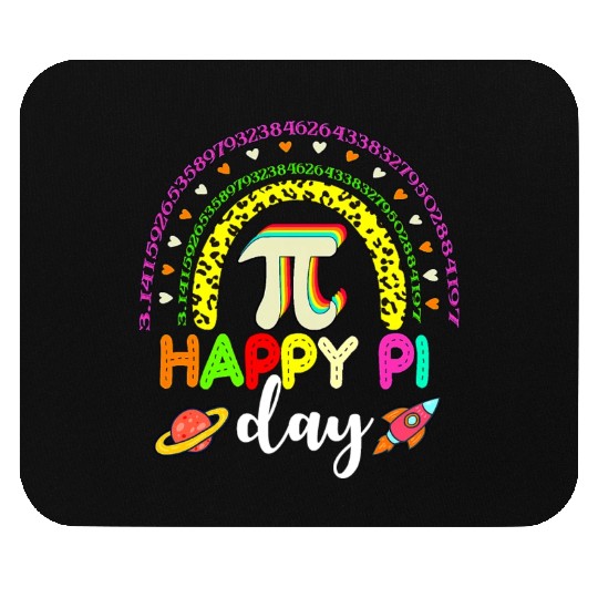happy pi day mamatic math teacher leopard rainbow Mouse Pads