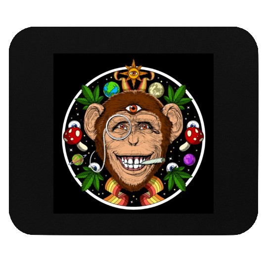 Psychedelic Monkey Stoner Mouse Pads