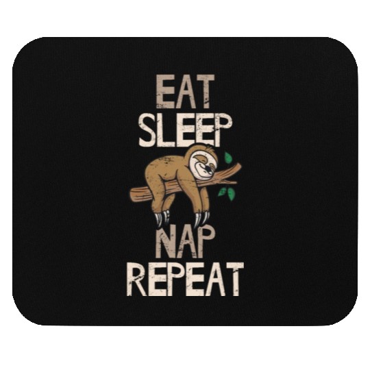 Eat Sleep Nap Repeat Funny Sloth Lovers Sleeping L Mouse Pads