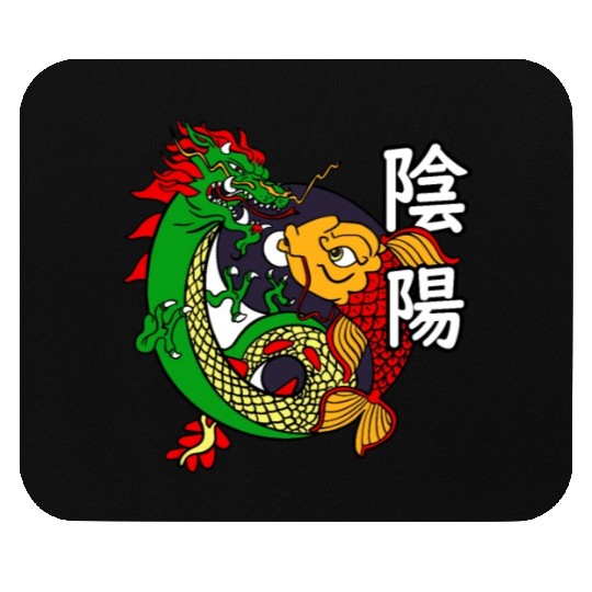 Dragon Koi Fish Good Bad | Japanese Culture Mouse Pads