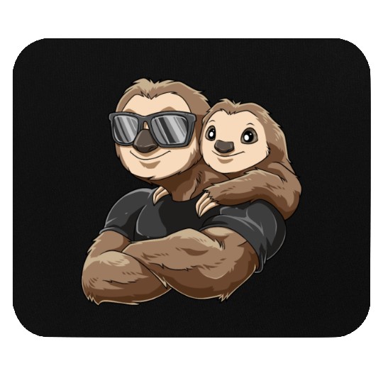 Strong sloth with baby sloth child for a Sloth Mouse Pads