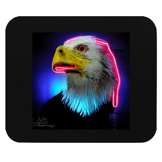i love america neon bright lightsamerican eagle Mouse Pads