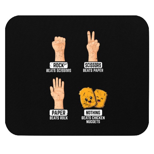 Rock Paper Scissors Nothing Beats Chicken Nuggets Mouse Pads
