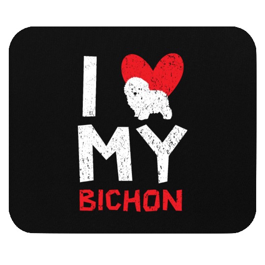 I Love My Bichon Frise Curly Hair Pup Puppy Lover Mouse Pads