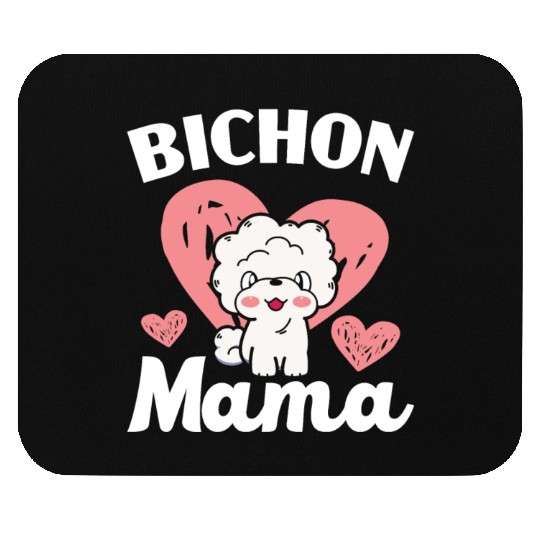 Bichon Mama Curly Hair Pup Puppy Bichon Frise Mouse Pads