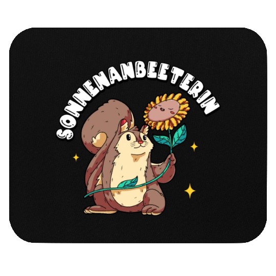 Sonnenanbeeterin Squirrel & Sunflower-Themed Mouse Pads