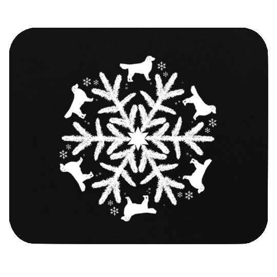 Golden Retriever Snowflake Pattern Mouse Pads