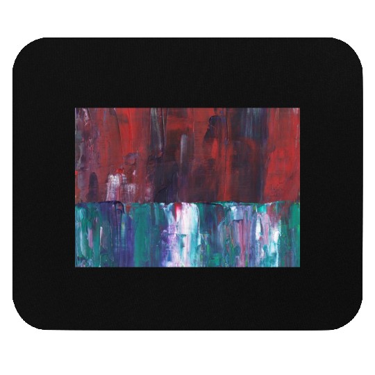 Abstract Red Green Minimalist Painting Mouse Pads