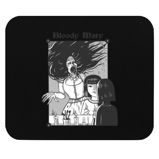 Bloody Mary Creepy Scary Horror Halloween Bloody M Mouse Pads