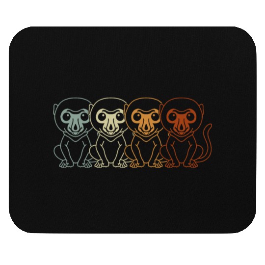 Retro Proboscis Monkey Ape Wildlife Zookeeper Mouse Pads