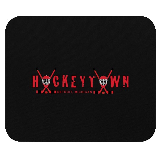HOCKEY TOWN red Mouse Pads