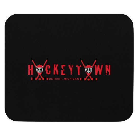 HOCKEY TOWN red Mouse Pads