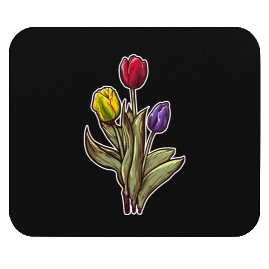 Vintage Tulips Flower Plants Florist Gardening Mouse Pads