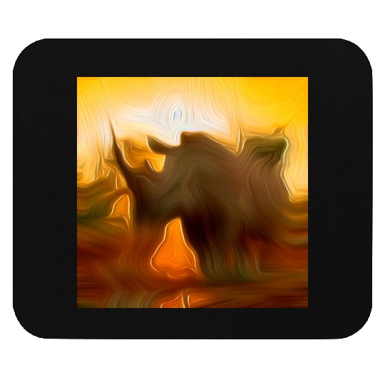 solo rhino digital art abstract painting Mouse Pads