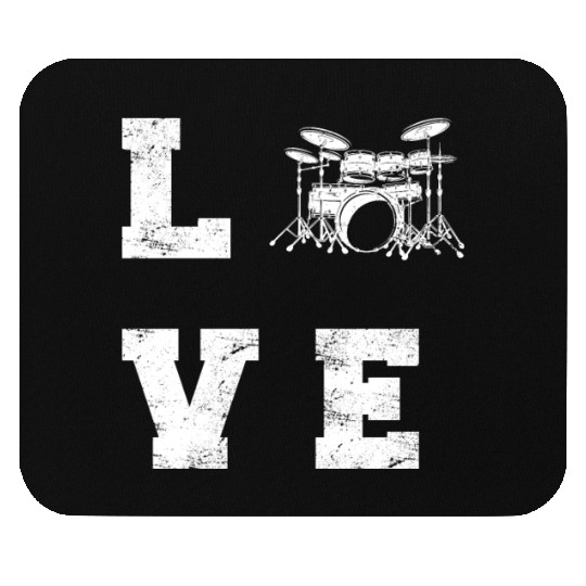 Love Percussion Drums Funny Drummer Band Music Dru Mouse Pads