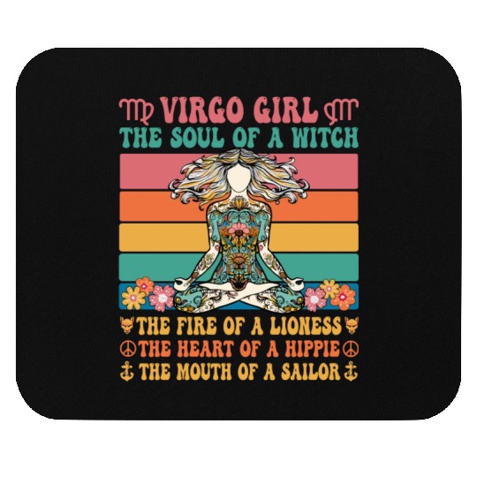 Virgo Girl Astrology Sign Mouse Pads
