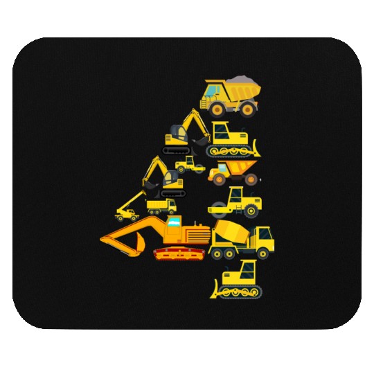 4th Birthday Construction Trucks For 4 Year Old Mouse Pads