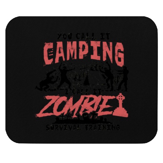 Camping Zombie Survival Training - nature Mouse Pads