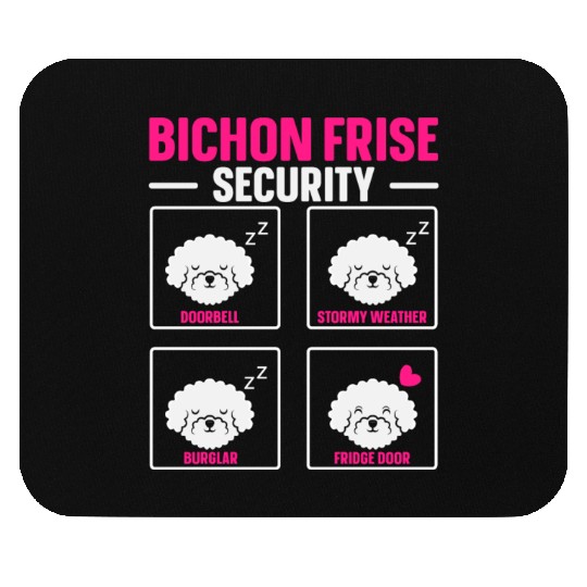 Bichon Frise Security Dog Lover Puppy Paw Love Mouse Pads
