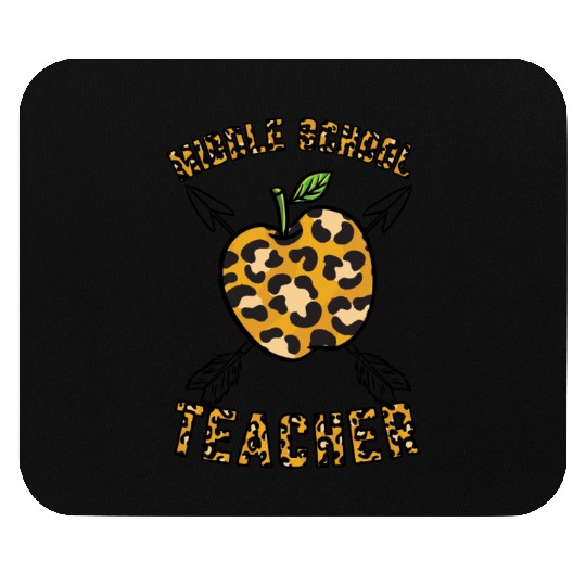 Middle School Teacher Leopard Print Mouse Pads
