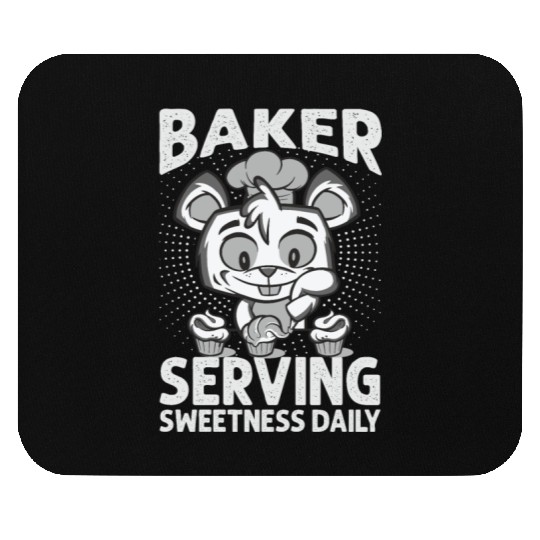 Baker Serving Sweetness Daily - Cakes - Funny - Ba Mouse Pads