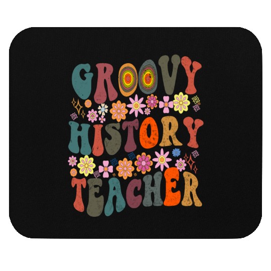 Groovy history Teacher retro Back To School Mouse Pads